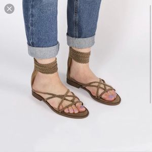 Braided Khaki Sandals
